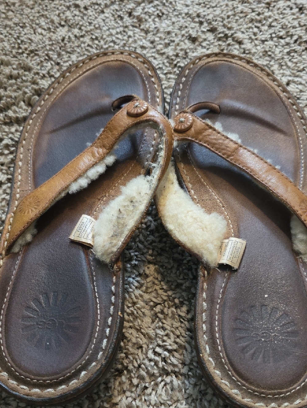 UGG Brown Shearling-Lined Slip-On Mule